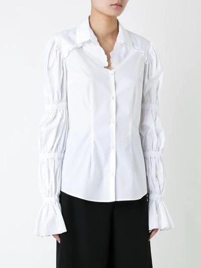 Shop Vivetta Ruffled Sleeves Shirt - White
