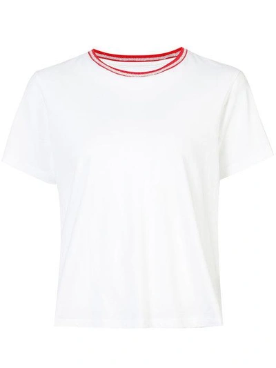 Shop Amiri Ringer Slogan-print T-shirt - White