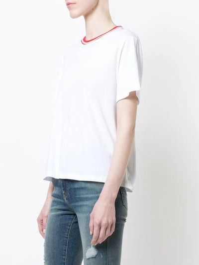 Shop Amiri Ringer Slogan-print T-shirt - White
