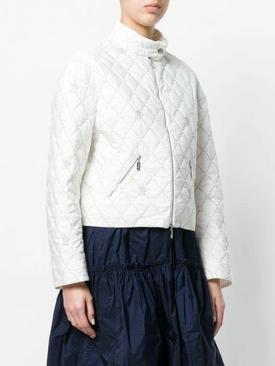 Shop Moncler Quilted Jacket In White