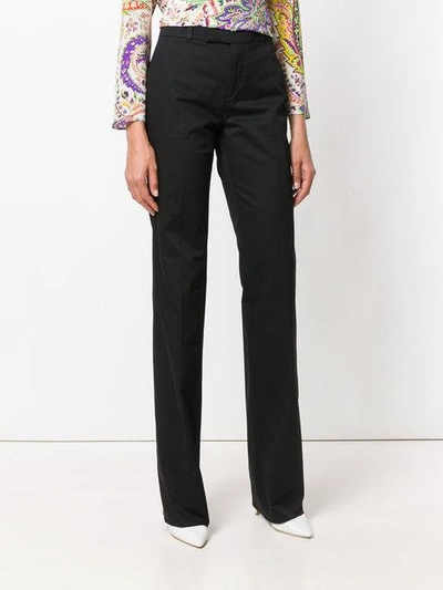 Shop Etro Straight Leg Trousers In Black