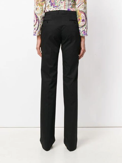 Shop Etro Straight Leg Trousers In Black