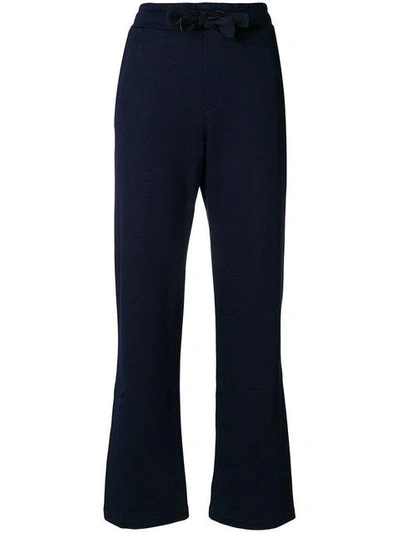 Shop Moncler Flared Tailored Trousers In Blue