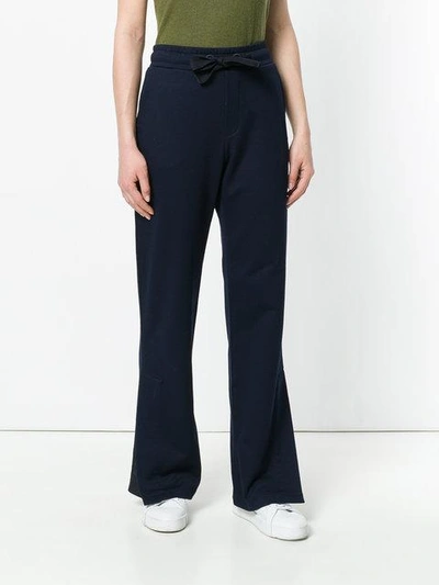 Shop Moncler Flared Tailored Trousers In Blue