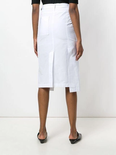 Shop Eudon Choi Slit Detail Layered Wrap Skirt In White