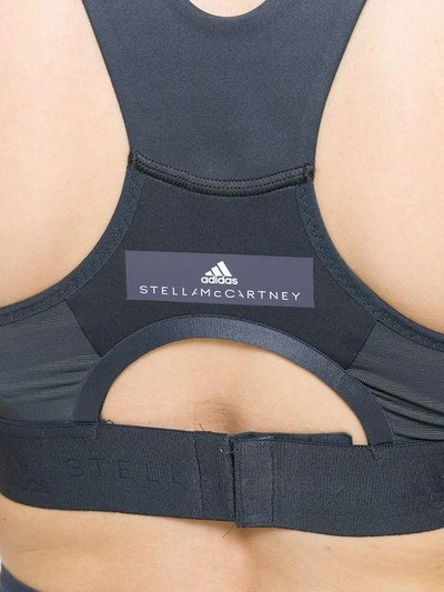 Shop Adidas By Stella Mccartney Logo Sports Bra In Grey