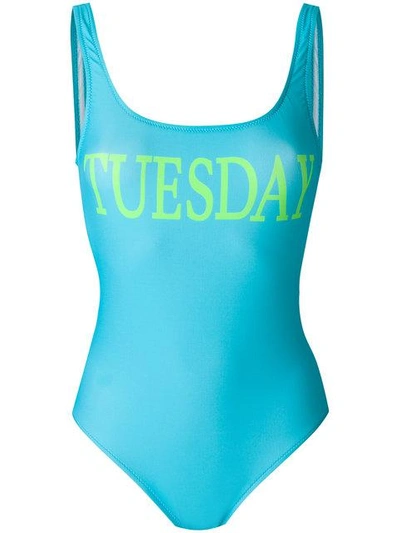 Shop Alberta Ferretti Rainbow Week Swimsuit In Blue