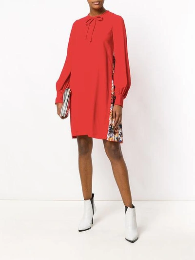 Shop Msgm Contrast Panel Dress In 18
