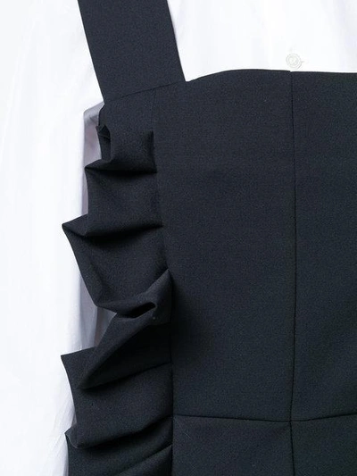 Shop Comme Des Garçons Ruffle Detail Pinafore Dress In Black