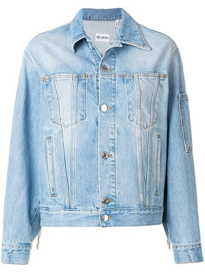 Shop Helmut Lang Bead Fringe Denim Jacket