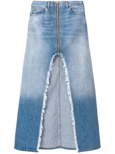 Shop Marcelo Burlon County Of Milan Denim Long Skirt - Blue
