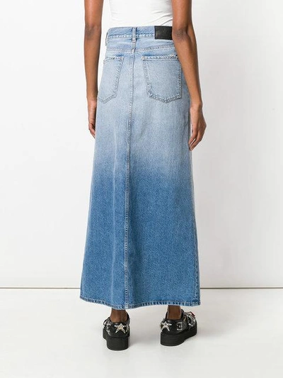 Shop Marcelo Burlon County Of Milan Denim Long Skirt - Blue