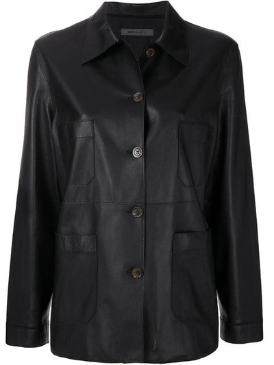 Shop Simonetta Ravizza Straight Fit Button Jacket In Black