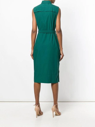 Shop Akris Belted Shirt Dress - Green