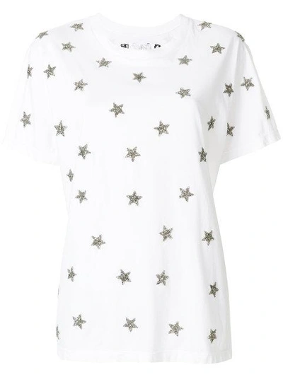 Shop As65 Star Embellished T-shirt - White
