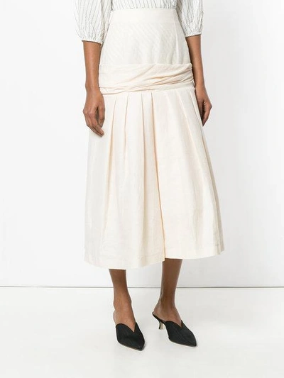 Shop Jacquemus Midi Full Skirt - Neutrals