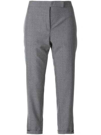 Shop Thom Browne Lowrise Skinny Trouser In School Uniform Plain Weave In Grey