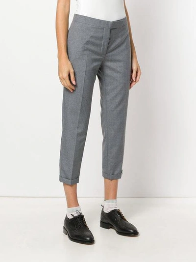 Shop Thom Browne Lowrise Skinny Trouser In School Uniform Plain Weave In Grey