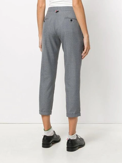 Shop Thom Browne Lowrise Skinny Trouser In School Uniform Plain Weave In Grey