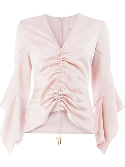 Shop Peter Pilotto Ruched Detail Top In Blush