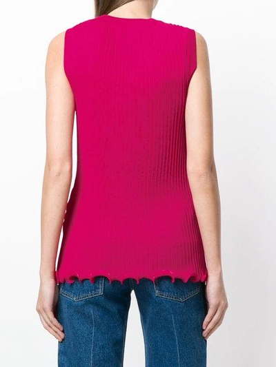 Shop Givenchy Ribbed Ruffle Trim Top In Pink
