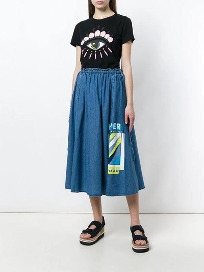 Shop Kenzo Hyper  Denim Skirt In 76