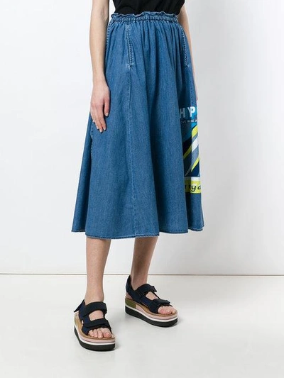 Shop Kenzo Hyper  Denim Skirt In 76