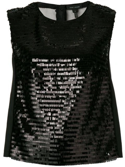 Shop Marc Jacobs Sequin Shell Top In 001 Nero