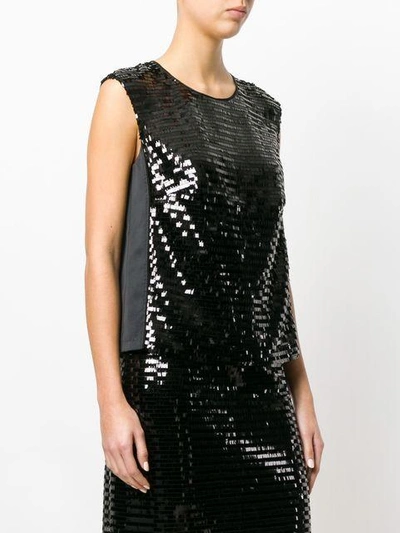 Shop Marc Jacobs Sequin Shell Top In 001 Nero