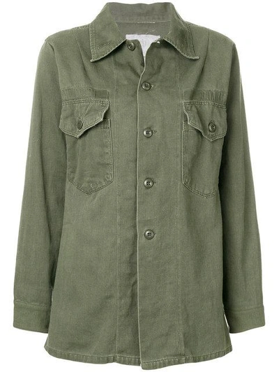 Shop As65 Oversize Embellished Shirt Jacket In Green