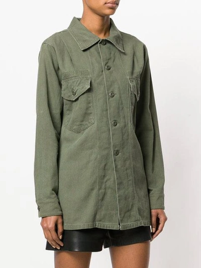 Shop As65 Oversize Embellished Shirt Jacket In Green