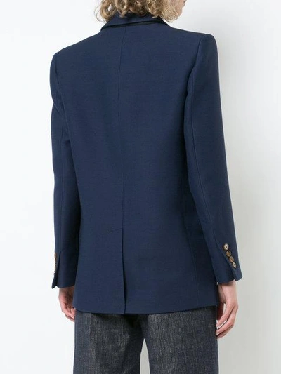 Shop Derek Lam Blazer With Topstitch Detail In Blue