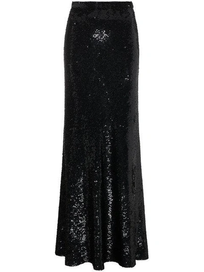 Shop Ashish Sequinned Maxi Skirt In Black