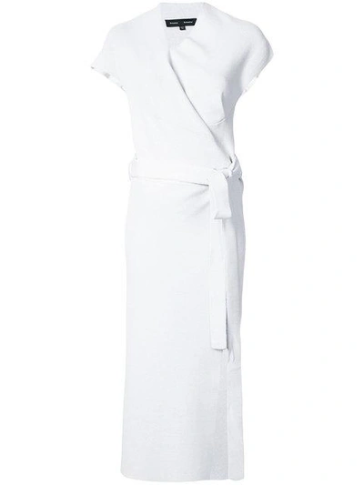 Shop Proenza Schouler Knit Belted Wrap Dress - Grey