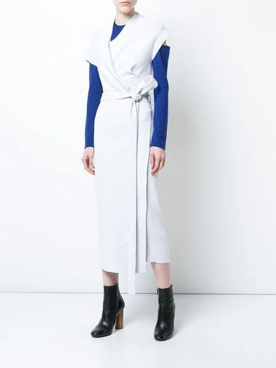 Shop Proenza Schouler Knit Belted Wrap Dress - Grey