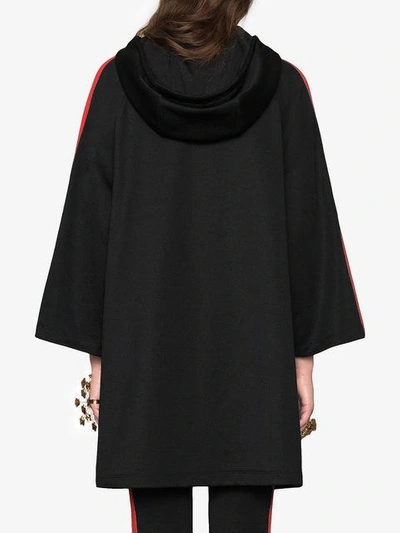 Shop Gucci Hooded Jersey Dress In Black