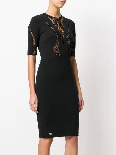 Shop Philipp Plein Lace Panel Dress In Black