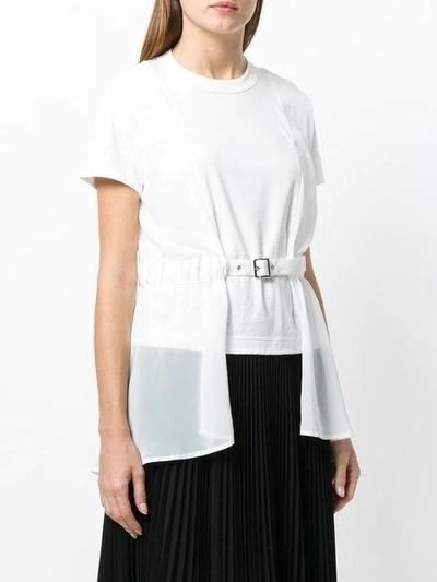 Shop Comme Des Garçons Noir Kei Ninomiya Layered Belt T-shirt - White