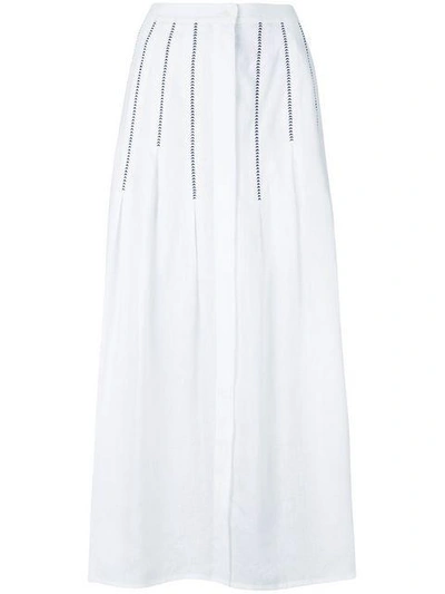 Shop Gabriela Hearst Linen Embroidered Skirt