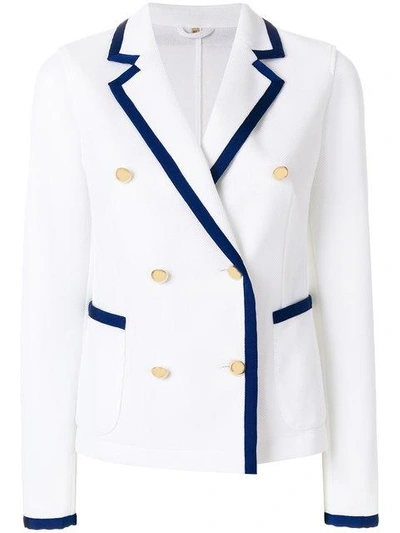 Shop Fay Casual Double-breasted Jacket In White