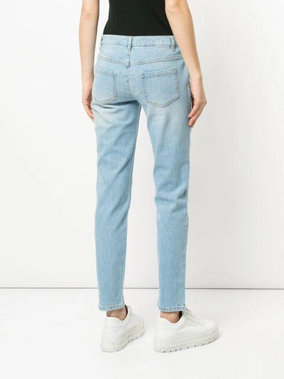 Shop Boutique Moschino Straight Leg Jeans In Blue