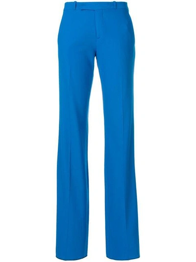 Shop Etro Straight-leg Trousers - Blue