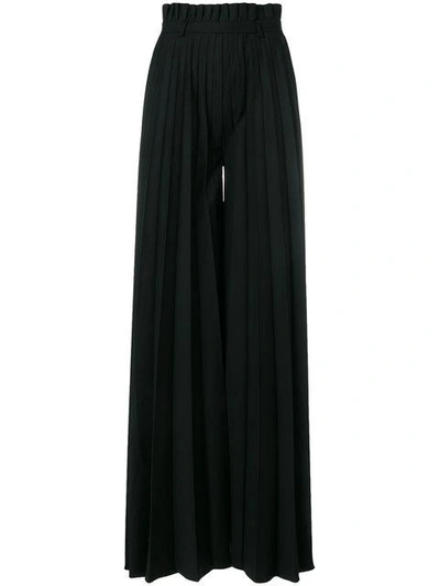 Shop Atu Body Couture Pleated Palazzo Pants In Black