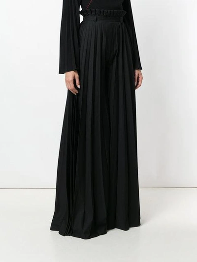 Shop Atu Body Couture Pleated Palazzo Pants In Black