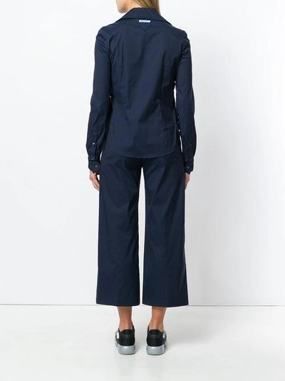 Shop Prada Wide Legged Cropped Suit - Blue