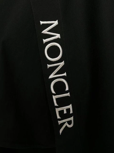 Shop Moncler Logo Trim Cape - Black