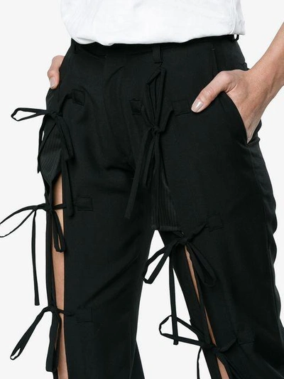 Shop Blindness Tie Front Trousers In Black