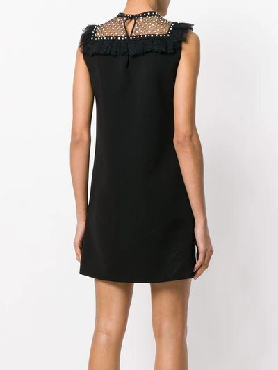 Shop Miu Miu Crystal Embellished Shift Dress In F0002 Nero