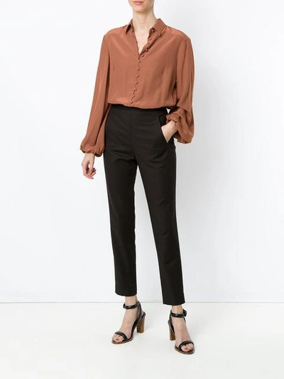 Shop Andrea Marques Skinny Trousers - Café