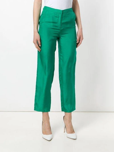 Shop Christian Wijnants Cropped Trousers In Green